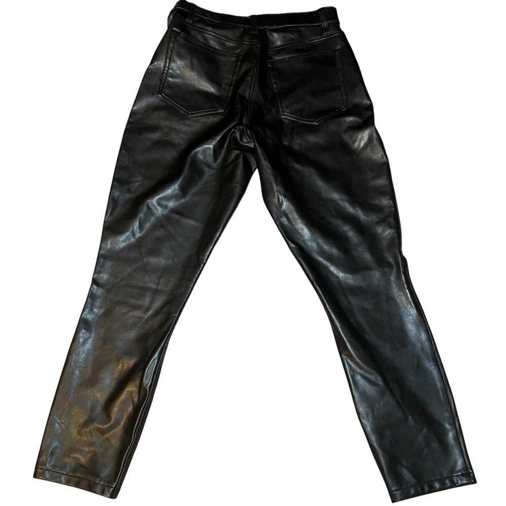 Abercrombie Fitch AF Pants Women 29/8 Black The Ankle Straight Leg Faux Leather - Picture 2 of 8